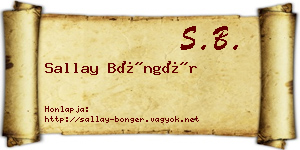 Sallay Böngér névjegykártya